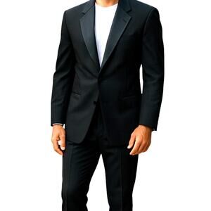 Mitchell's 42R Men's Tux Black Blazer Suit Coat 1 Buttons Blazer Only